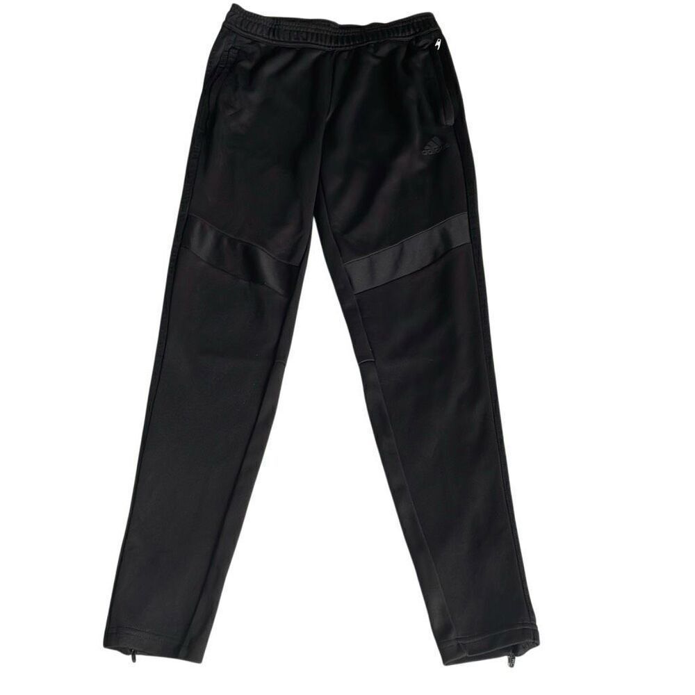 Nearly New! Adidas All Black Climalite Tiro Soccer Pants Ankle Side Zip - Size S